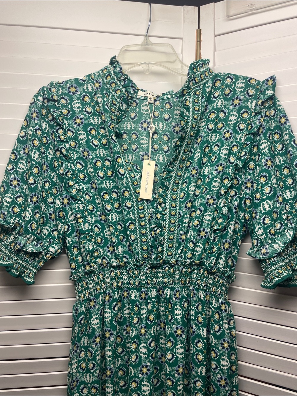 Max Studio Green Floral Maxi Dress
